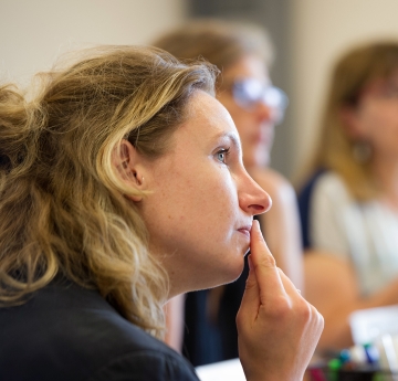 Student listening in class