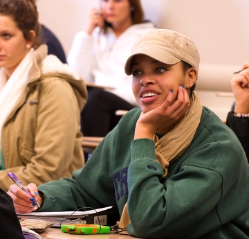 Student listening in class