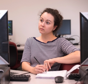 Student in a computer lab